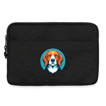 Beagle chien mignon Kawaii dessin animé animal animal Logo - Sacoche pour ordinateur portable 13 pouces - noir - Devant