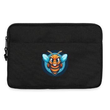 abeille mignon kawaii dessin animé clipart animal animal de compagnie logo - Sacoche pour ordinateur portable 13 pouces - noir - Devant