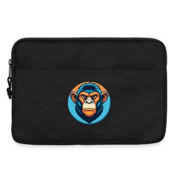 Bonobo Cute Kawaii Cartoon Clipart Animal Pet Logo - Laptop bag 13" - black - Front