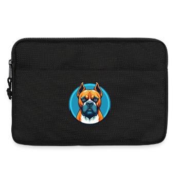 Boxer Hund Niedliches Kawaii Cartoon Tier Haustier Logo - Laptoptasche 13" - Schwarz - Vorne