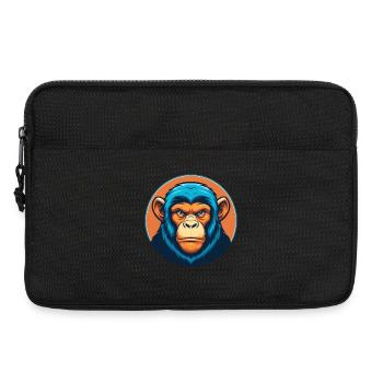Chimpanzé mignon Kawaii dessin animé Animal Animal Logo - Sacoche pour ordinateur portable 13 pouces - noir - Devant