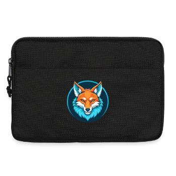 Coyote mignon kawaii dessin animé clipart animal de compagnie logo - Sacoche pour ordinateur portable 13 pouces - noir - Devant