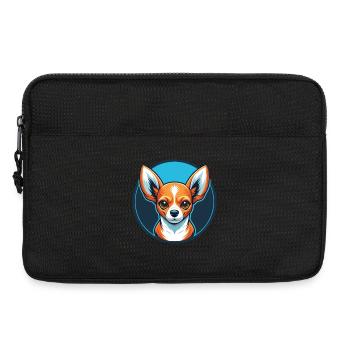 Chihuahua chien mignon kawaii dessin animé animal animal de compagnie logo - Sacoche pour ordinateur portable 13 pouces - noir - Devant