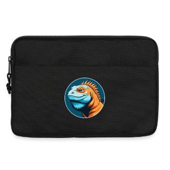 iguane mignon kawaii dessin animé clipart animal animal de compagnie logo - Sacoche pour ordinateur portable 13 pouces - noir - Devant