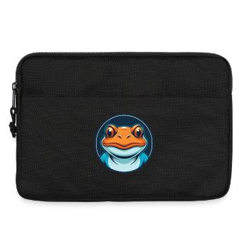 grenouille mignon kawaii dessin animé clipart animal animal de compagnie logo - Sacoche pour ordinateur portable 13 pouces - noir - Devant