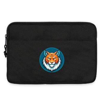 Luchs Niedliche Kawaii Cartoon Clipart Tier Haustier Logo - Laptoptasche 13" - Schwarz - Vorne