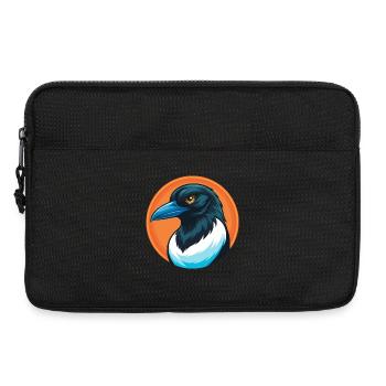 Magpie Cute Kawaii Cartoon Clipart Animal Pet Logo - Laptop bag 13" - black - Front