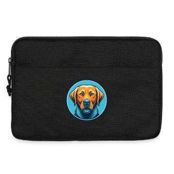 Labrador retriever chien Kawaii dessin animé logo pour animaux de compagnie - Sacoche pour ordinateur portable 13 pouces - noir - Devant