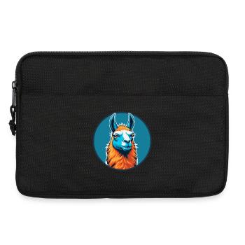 Llama Cute Kawaii Cartoon Clipart Animal Pet Logo - Laptop bag 13" - black - Front