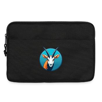 Oryx mignon kawaii dessin animé clipart animal de compagnie logo - Sacoche pour ordinateur portable 13 pouces - noir - Devant