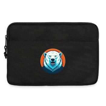 Polar Bear Cute Kawaii Cartoon Animal Pet Logo - Laptop bag 13" - black - Front