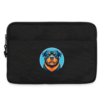 Rottweiler chien mignon kawaii dessin animé animal de compagnie logo - Sacoche pour ordinateur portable 13 pouces - noir - Devant