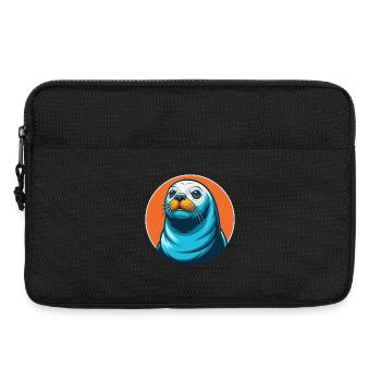 Siegel Niedliche Kawaii Cartoon Clipart Tier Haustier Logo - Laptoptasche 13" - Schwarz - Vorne