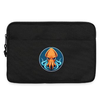 Squid Cute Kawaii Cartoon Clipart Animal Pet Logo - Laptop bag 13" - black - Front