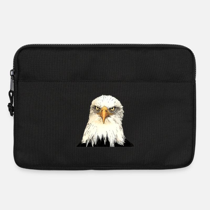 Eagle head illustration with intense look - Laptop bag 13" - black