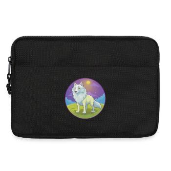 Arctic Wolf Cute Kawaii Cartoon Clipart Animal Pet - Laptop bag 13" - black - Front