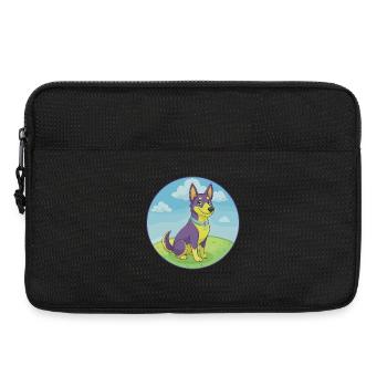 Chien Kelpie Australien Mignon Kawaii Dessin Animé Animal - Sacoche pour ordinateur portable 13 pouces - noir - Devant