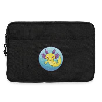 axolotl mignon kawaii dessin animé clipart animal de compagnie - Sacoche pour ordinateur portable 13 pouces - noir - Devant