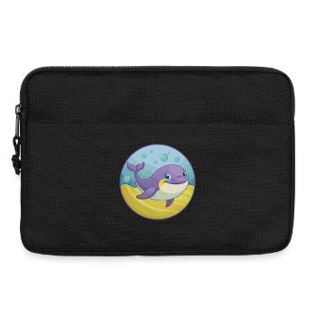 Whale Cute Kawaii Cartoon Clipart Animal Pet - Laptop bag 13" - black - Front