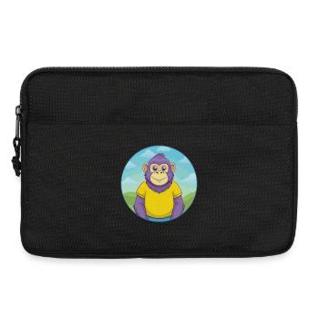 Bonobo Cute Kawaii Cartoon Clipart Animal Pet - Laptop bag 13" - black - Front
