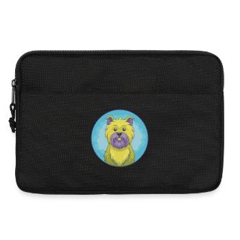 Affenpinscher chien mignon Kawaii dessin animé animal de compagnie - Sacoche pour ordinateur portable 13 pouces - noir - Devant