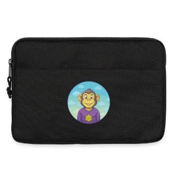 Singe Mignon Kawaii Dessin animé Clipart Animal Animal de compagnie - Sacoche pour ordinateur portable 13 pouces - noir - Devant