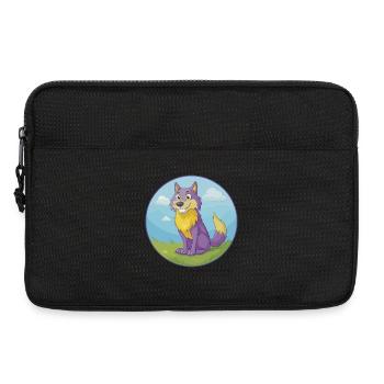 Wolf Cute Kawaii Cartoon Clipart Animal Pet - Laptop bag 13" - black - Front