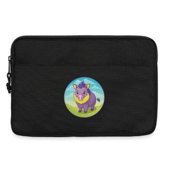 Boar Cute Kawaii Cartoon Clipart Animal Pet - Laptop bag 13" - black - Front