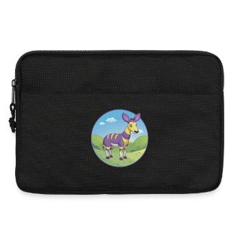 Okapi Niedliche Kawaii Cartoon Clipart Tier Haustier - Laptoptasche 13" - Schwarz - Vorne