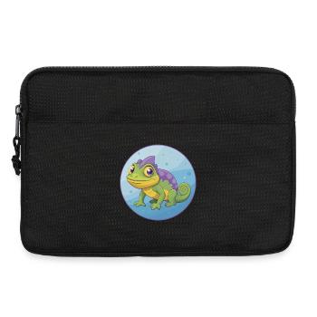 Chameleon Cute Kawaii Cartoon Clipart Animal Pet - Laptop bag 13" - black - Front