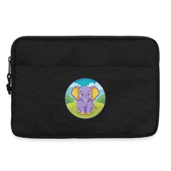 Elephant Cute Kawaii Cartoon Clipart Animal Pet - Laptop bag 13" - black - Front