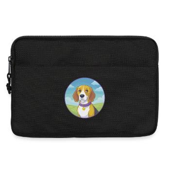 Beagle Hund Niedlich Kawaii Cartoon Clipart Tier Haustier - Laptoptasche 13" - Schwarz - Vorne