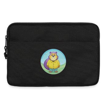 Beaver Cute Kawaii Cartoon Clipart Animal Pet - Laptop bag 13" - black - Front