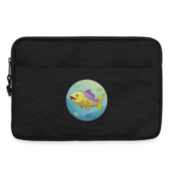 Salmon Cute Kawaii Cartoon Clipart Animal Pet - Laptop bag 13" - black - Front