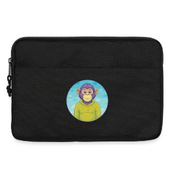 Schimpanse Niedlich Kawaii Cartoon Clipart Tier Haustier - Laptoptasche 13" - Schwarz - Vorne