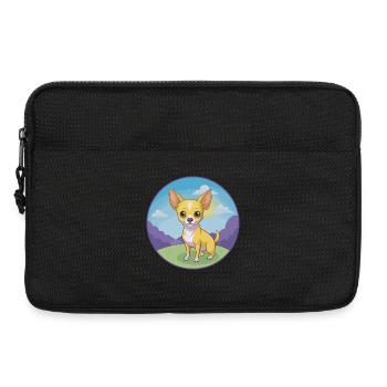 Chihuahua Hund Niedlich Kawaii Cartoon Clipart Tier - Laptoptasche 13" - Schwarz - Vorne