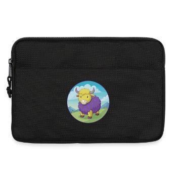 Yak Niedliche Kawaii Cartoon Clipart Tier Haustier - Laptoptasche 13" - Schwarz - Vorne