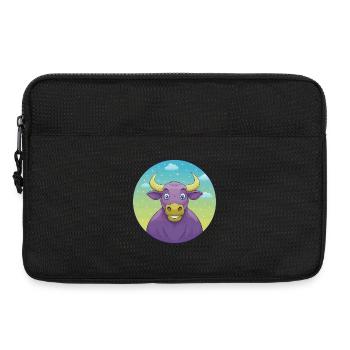 Bull Cute Kawaii Cartoon Clipart Animal Pet - Laptop bag 13" - black - Front