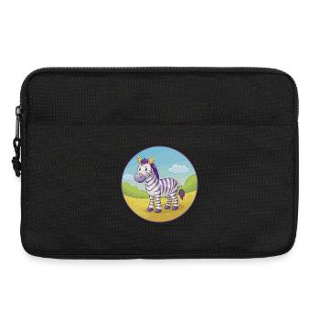 Zebra Niedlich Kawaii Cartoon Clipart Tier Haustier - Laptoptasche 13" - Schwarz - Vorne