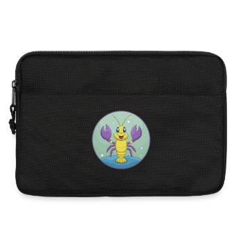 homard mignon kawaii dessin animé clipart animal de compagnie - Sacoche pour ordinateur portable 13 pouces - noir - Devant