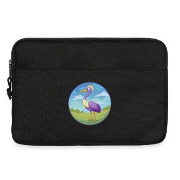 Crane Cute Kawaii Cartoon Clipart Animal Pet - Laptop bag 13" - black - Front