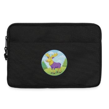 Elk mignon Kawaii dessin animé Clipart Animal de compagnie - Sacoche pour ordinateur portable 13 pouces - noir - Devant