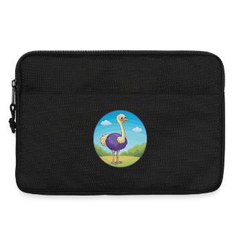 Strauß Niedlich Kawaii Cartoon Clipart Tier Haustier - Laptoptasche 13" - Schwarz - Vorne