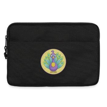 Paon mignon Kawaii dessin animé Clipart Animal de compagnie - Sacoche pour ordinateur portable 13 pouces - noir - Devant