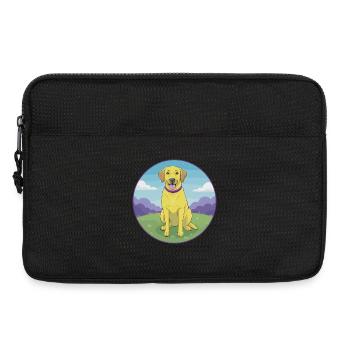 Labrador Retriever Hund Niedliches Kawaii Cartoon Tier - Laptoptasche 13" - Schwarz - Vorne