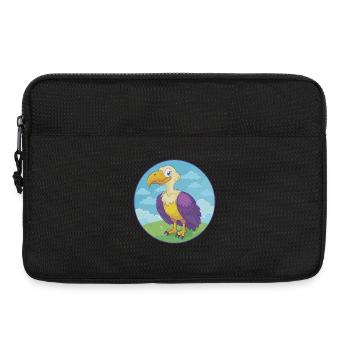 vautour mignon kawaii dessin animé clipart animal de compagnie - Sacoche pour ordinateur portable 13 pouces - noir - Devant