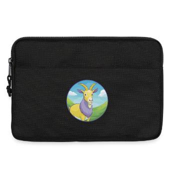 Chèvre Mignon Kawaii Dessin animé Clipart Animal de compagnie - Sacoche pour ordinateur portable 13 pouces - noir - Devant
