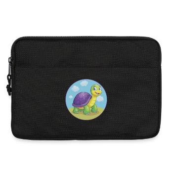 Tortoise Cute Kawaii Cartoon Clipart Animal Pet - Laptop bag 13" - black - Front