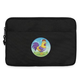 Coq mignon Kawaii dessin animé Clipart Animal de compagnie - Sacoche pour ordinateur portable 13 pouces - noir - Devant