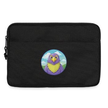 faucon mignon kawaii dessin animé clipart animal de compagnie - Sacoche pour ordinateur portable 13 pouces - noir - Devant